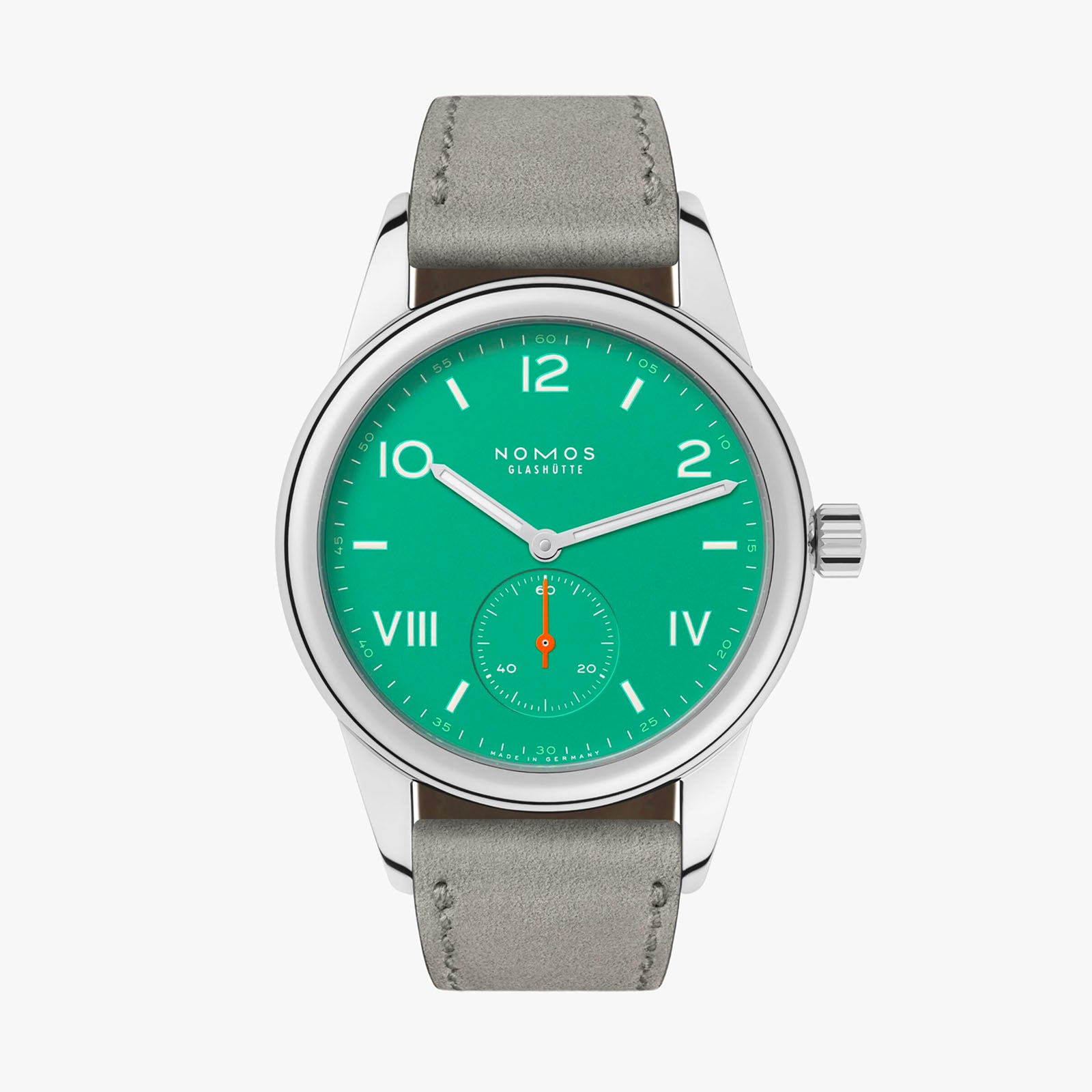 Nomos Glashuette Club Campus 36mm Watch Electric Green Dial