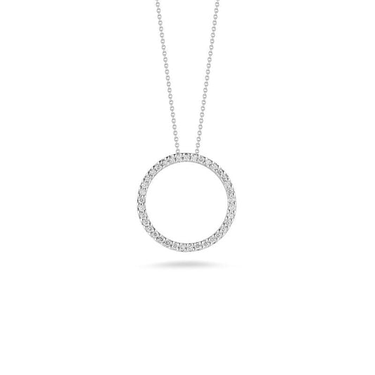 Medium Diamond Open Circle Pendant