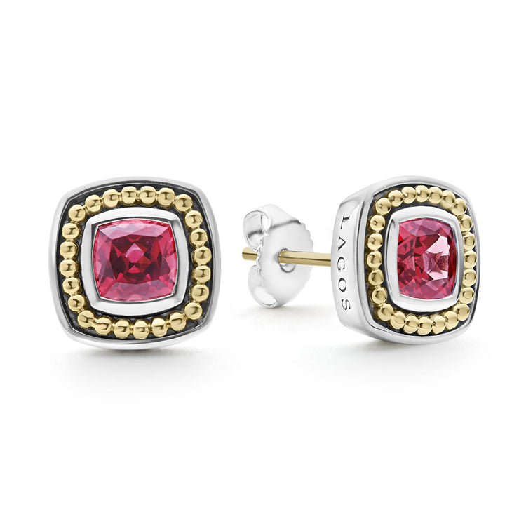 Rhodolite Garnet Stud Earrings