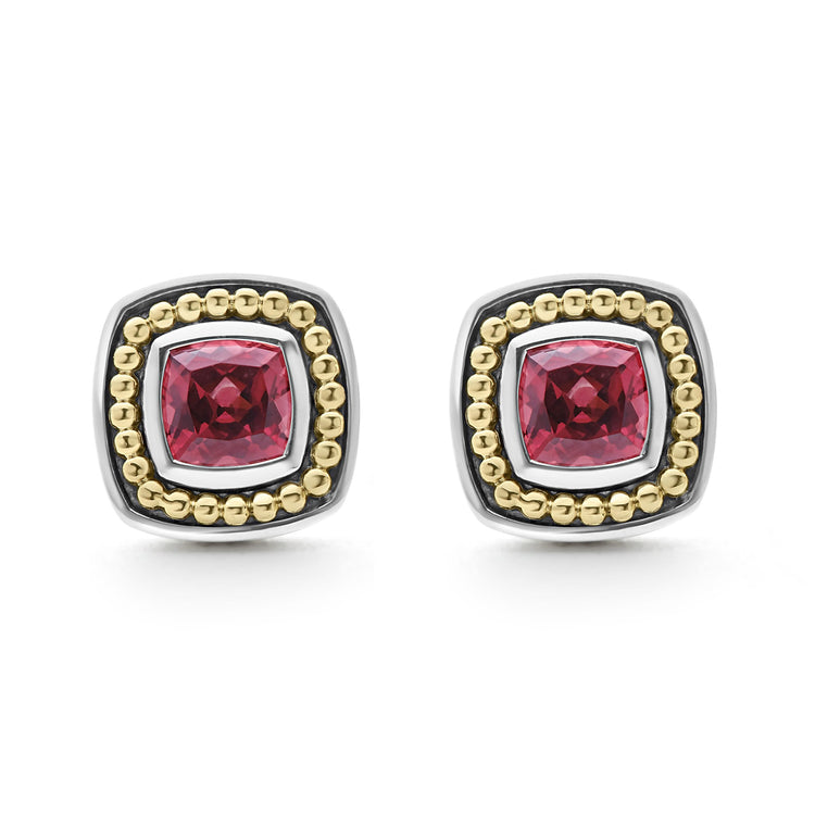 Rhodolite Garnet Stud Earrings