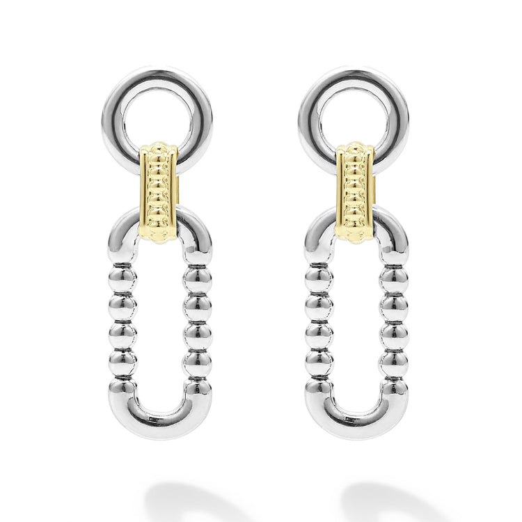 Two-Tone Link Drop Earrings