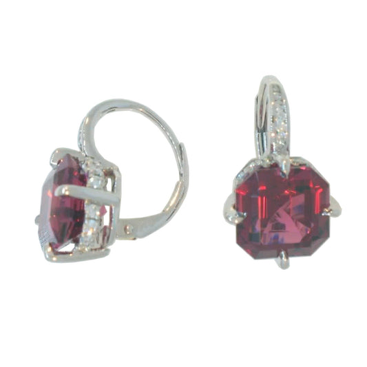 Garnet and Diamond Earrings