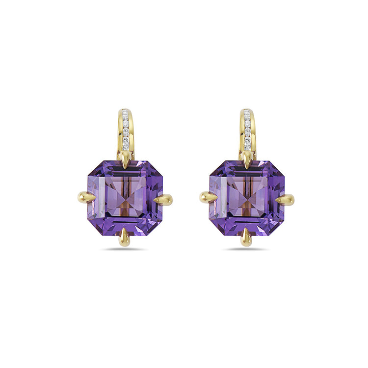 Amethyst & Diamond Pastel Earrings