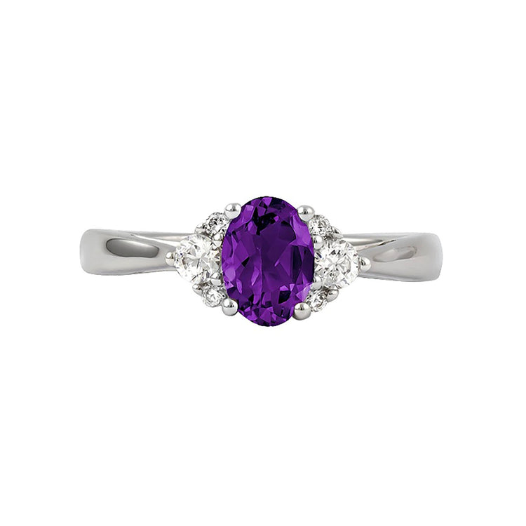 Amethyst and Diamond Ring