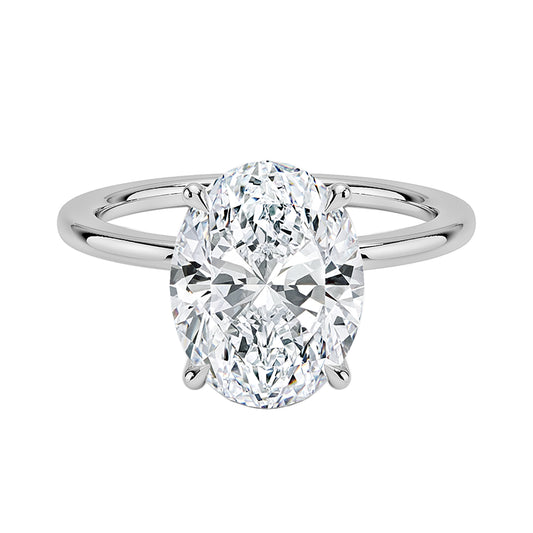 Lab Grown Oval Diamond Solitaire Ring