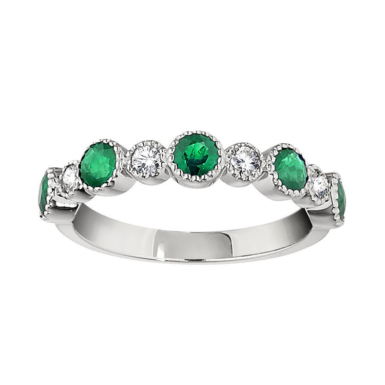 Jabel Emerald & Diamond Stackable Band