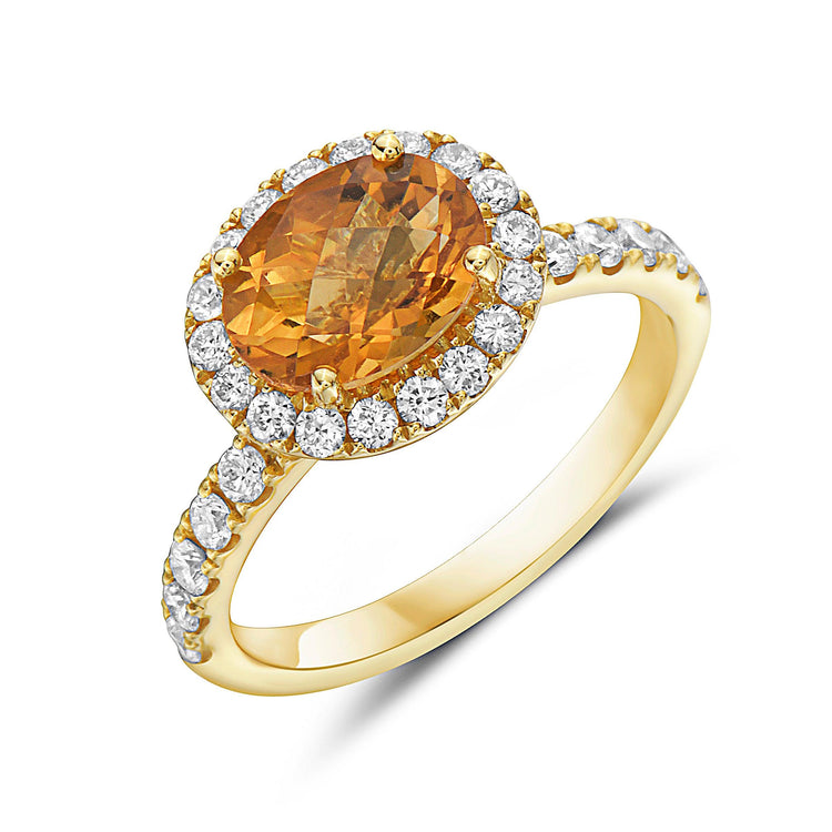 Citrine and Diamond Ring