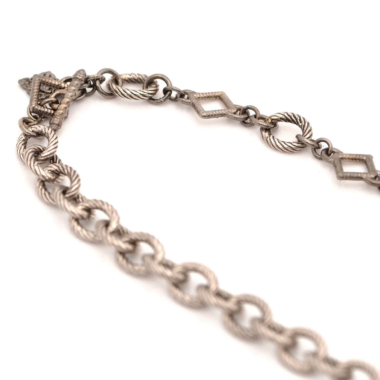 Chain Link Necklace with Pavé Paperclip