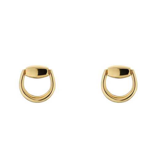 18k Yellow Gold Horsebit Earrings