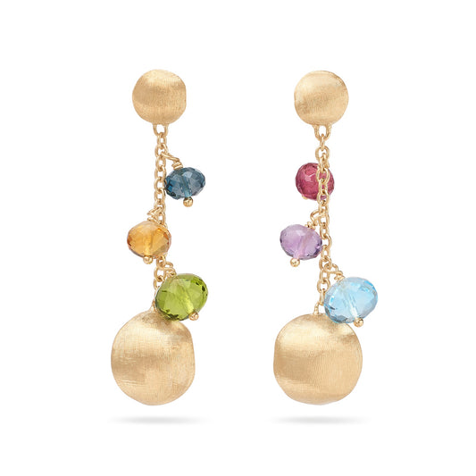 Marco Bicego 18K Yellow Gold Africa Multi Gemstone & Diamond Drop Earrings