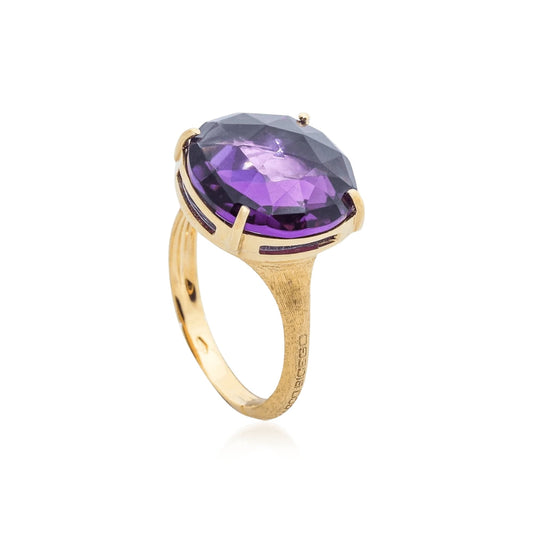 18k Yellow Gold Amethyst Jaipur Ring