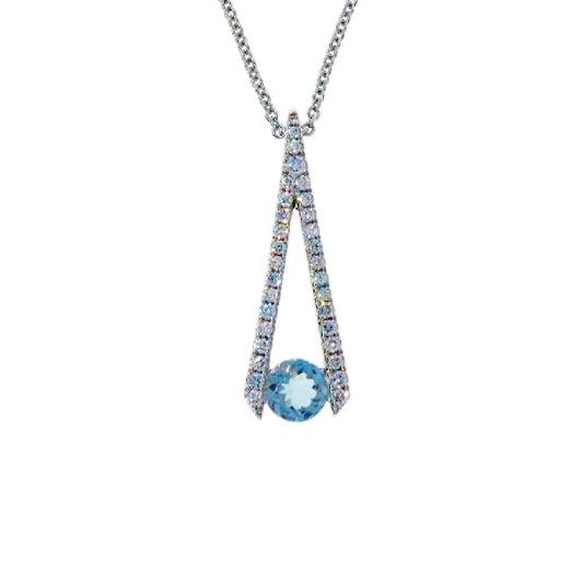 Aquamarine & Diamond Pendant