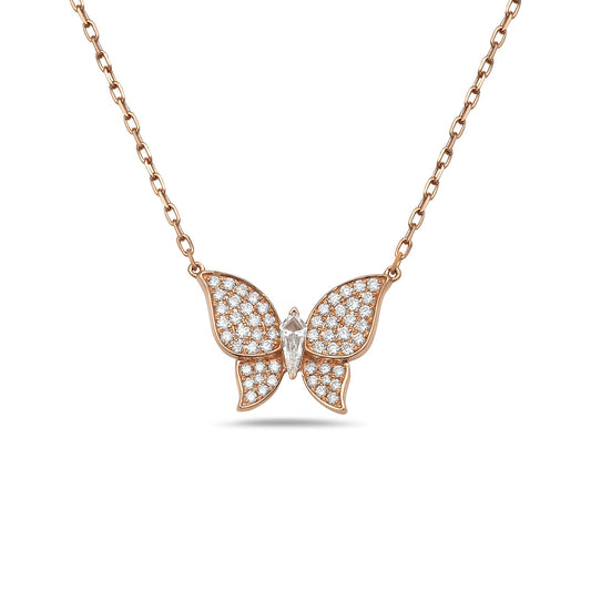 Butterfly Necklace with Diamonds