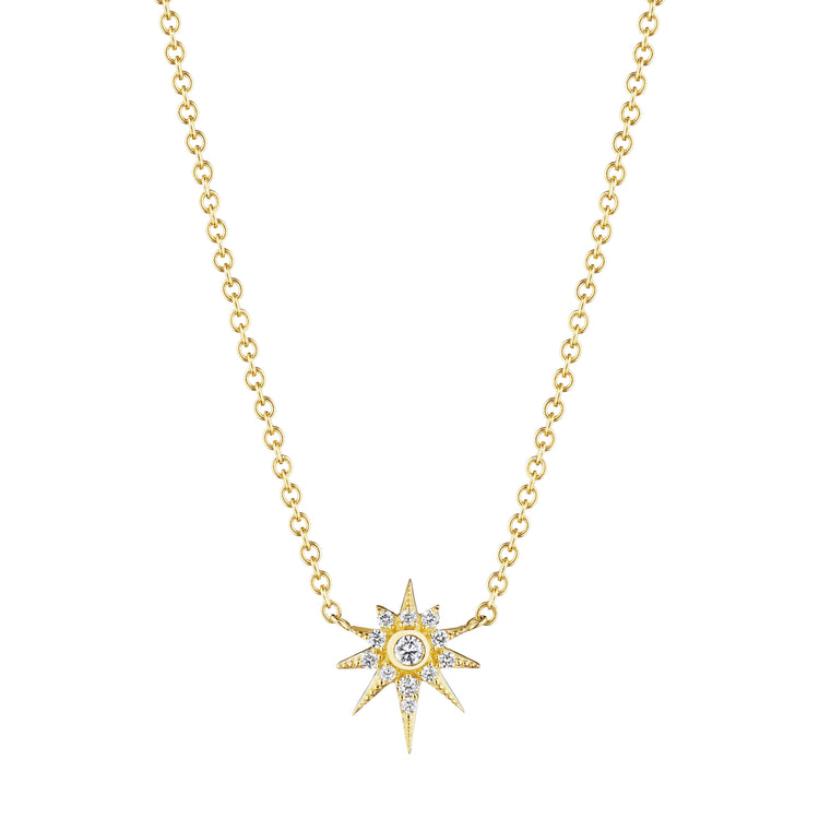 18k Yellow Gold Diamond Star Pendant