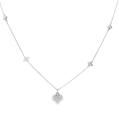 18k White Gold Diamond Love by the Inch Necklace