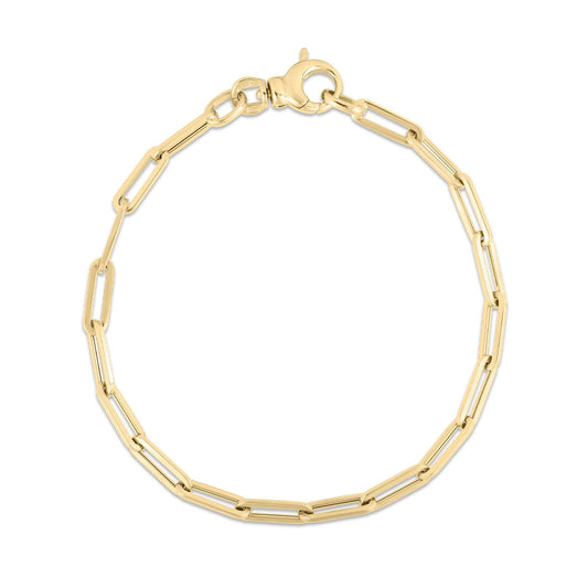 Long Thin Paperclip Link Chain Bracelet