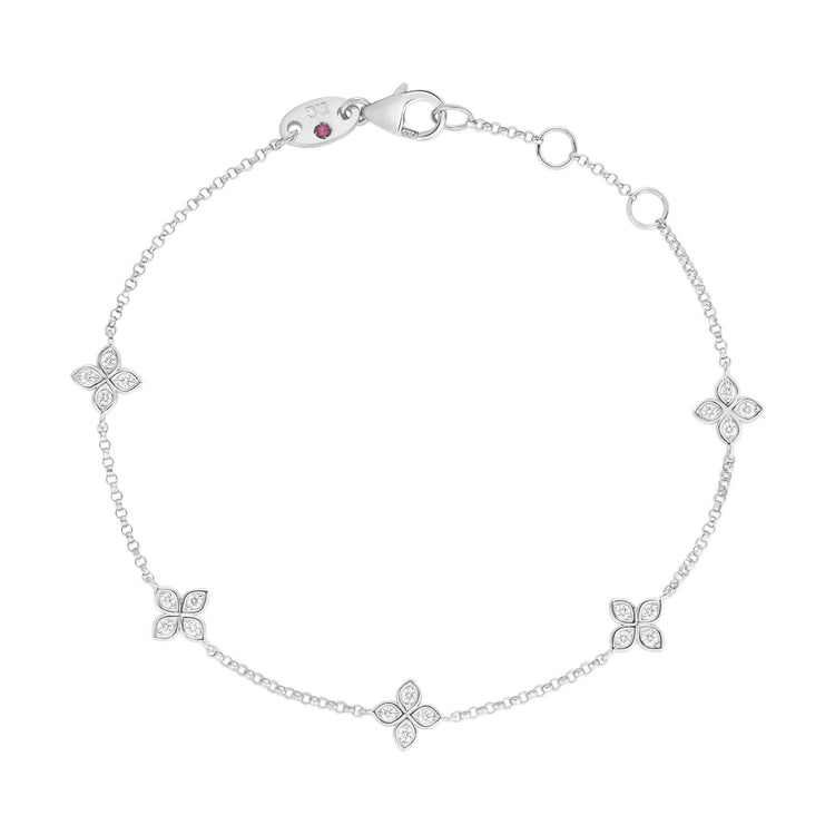 Love by the Inch 5-Station Diamond Flower Bracelet