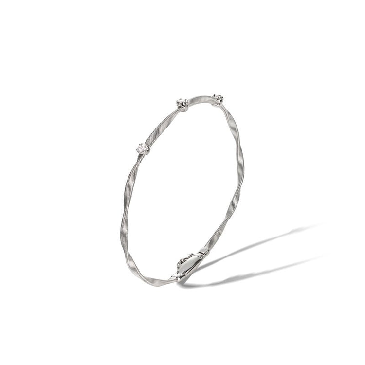 Marrakech White Gold & Diamond Stackable Bangle