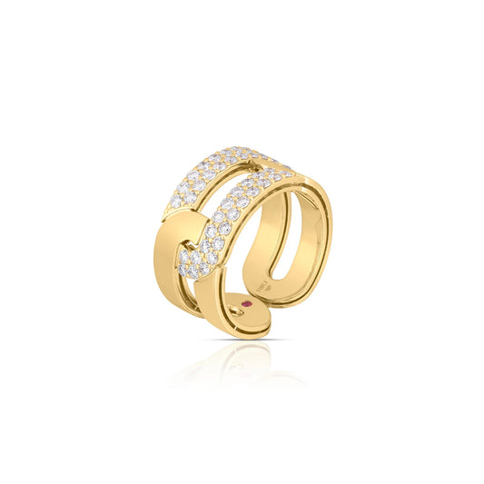 Navarra Wide Ring with Diamonds