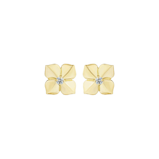 Petite High Polish Flower Stud Earrings