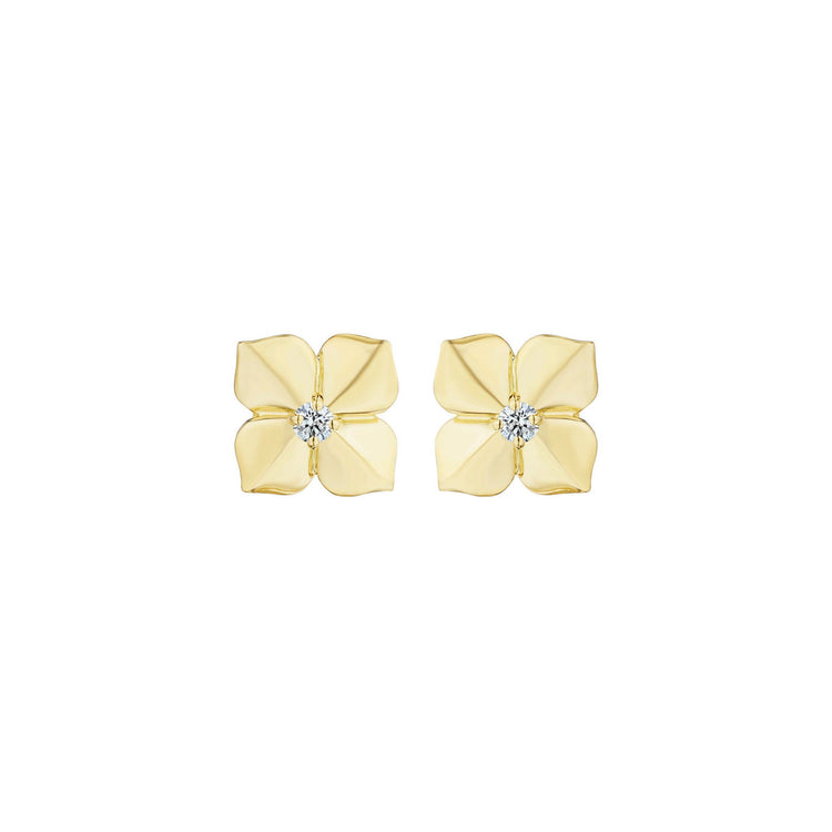 Petite High Polish Flower Stud Earrings