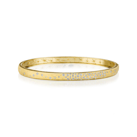 18k Yellow Gold Thin Galaxy Bangle