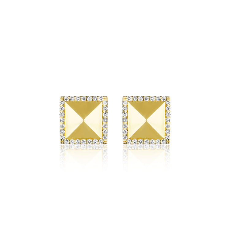 Large Diamond Rockstud Stud Earrings