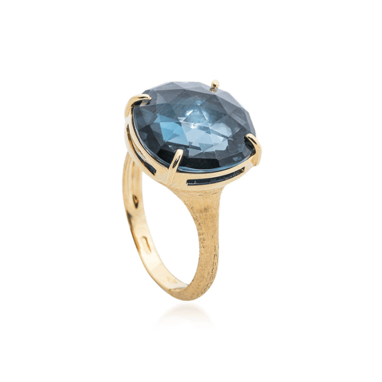 18k Yellow Gold London Blue Topaz Ring