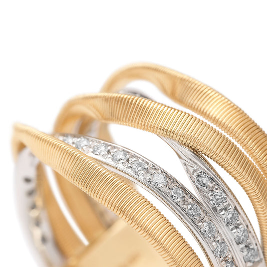 Marrakech 5-Band Coil Ring With Diamonds