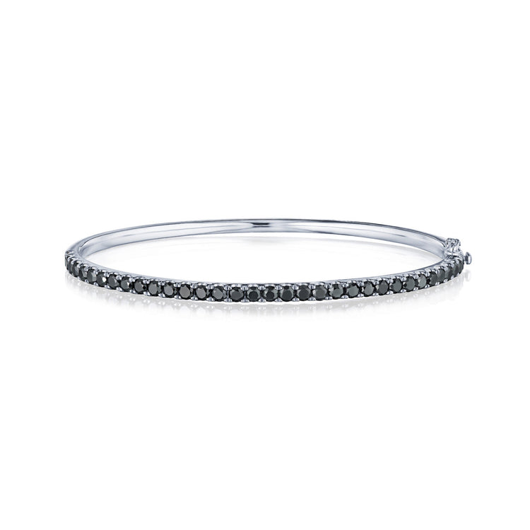 Stackable Bangle with Black Diamonds