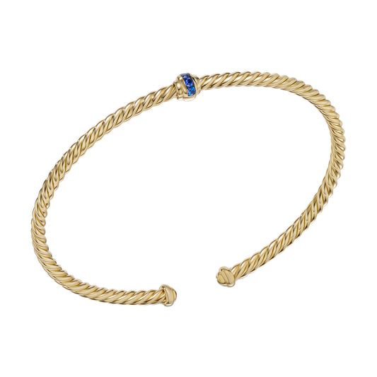 Yurman Sapphire Cablespira Cuff Bracelet