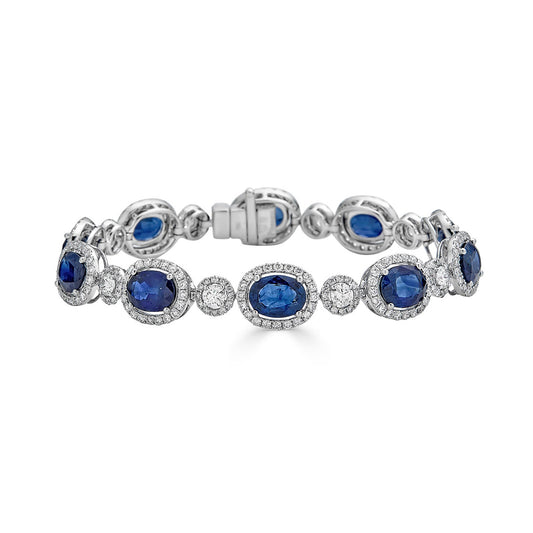 Blue Sapphire and Diamond Bracelet