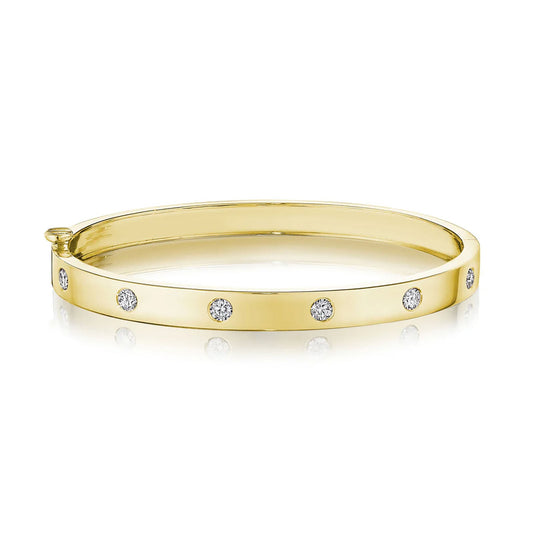 Diamond Moderne Deco Bangle Bracelet