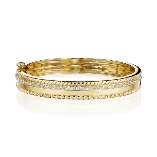 4-Row Stack Bangle with Diamonds