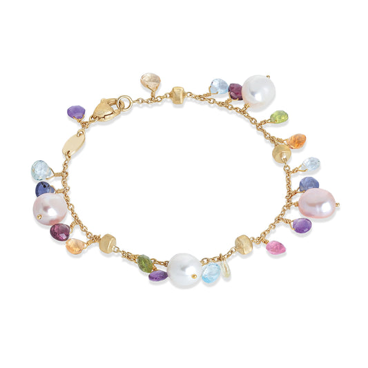 Paradise Single-Strand Gemstone Bracelet With Freshwater Pearls