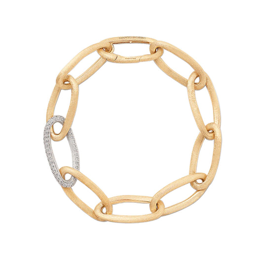 Jaipur Gold Oval Link Bracelet With Pavé Diamonds