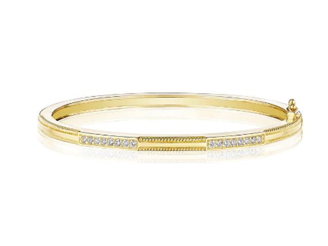 Double Diamond Bar Station Bangle