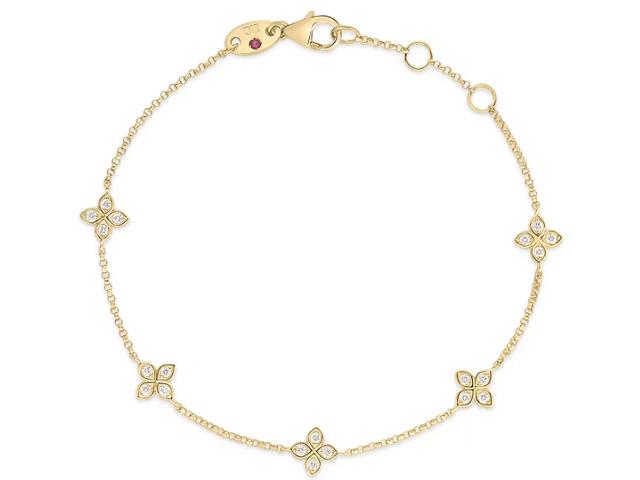 Love by the Inch 5-Station Diamond Flower Bracelet