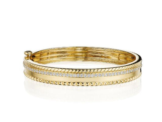 4-Row Stack Bangle with Diamonds