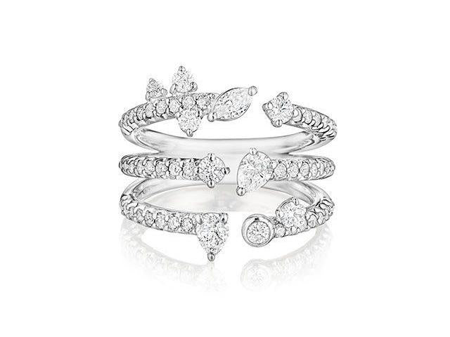 3-Row Constellation Ring with Diamonds