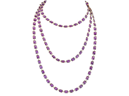 18k Rose Gold Amethyst Necklace