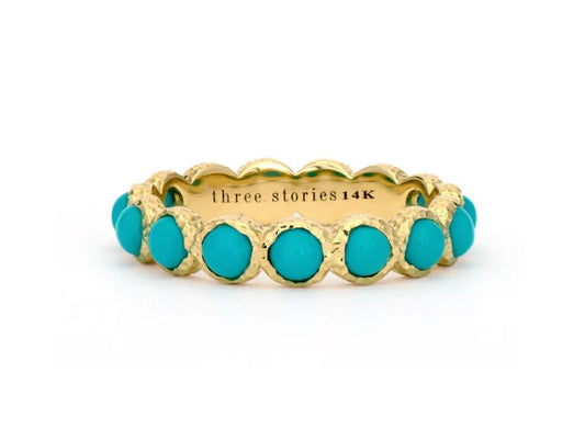 14KYG TURQUOISE ETERNITY BAND SIZE 7