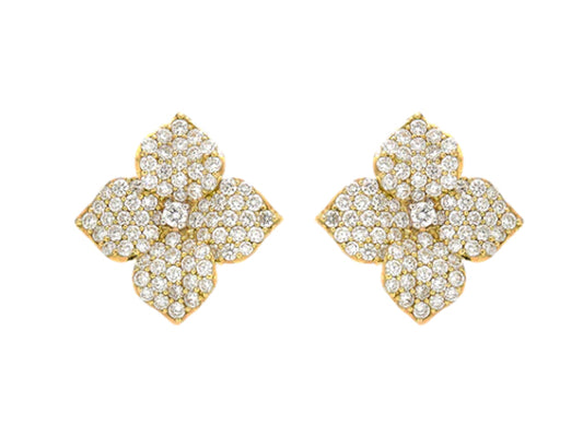 Large Flower Diamond Earrings