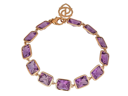 18k Rose Gold Amethyst Bracelet