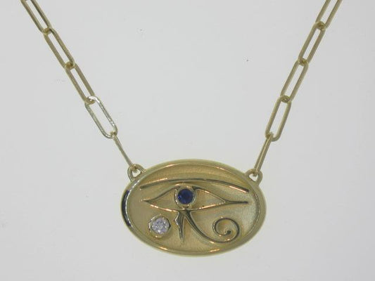 Blue Sapphire & Diamond Evil Eye Enhancer