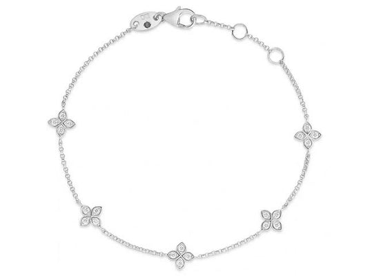 Love by the Inch 5-Station Diamond Flower Bracelet