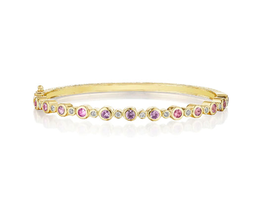 Pink Sapphire & Diamond Aura Bangle