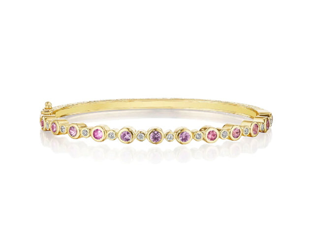 Pink Sapphire & Diamond Aura Bangle