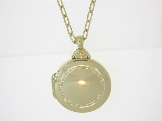 Large Round Locket with Hand-Engraved Detailing