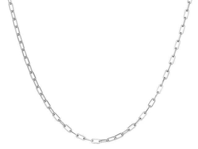 White Gold Flat Link Chain